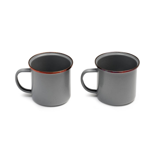 Enamel Cup (Set of 2): Slate Gray