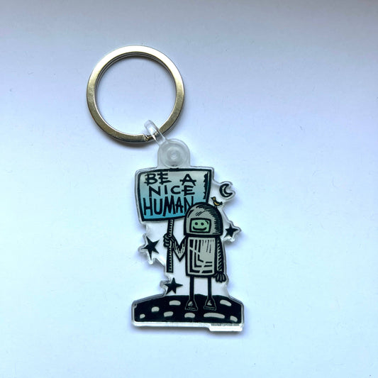 Be A Nice Human Keychain