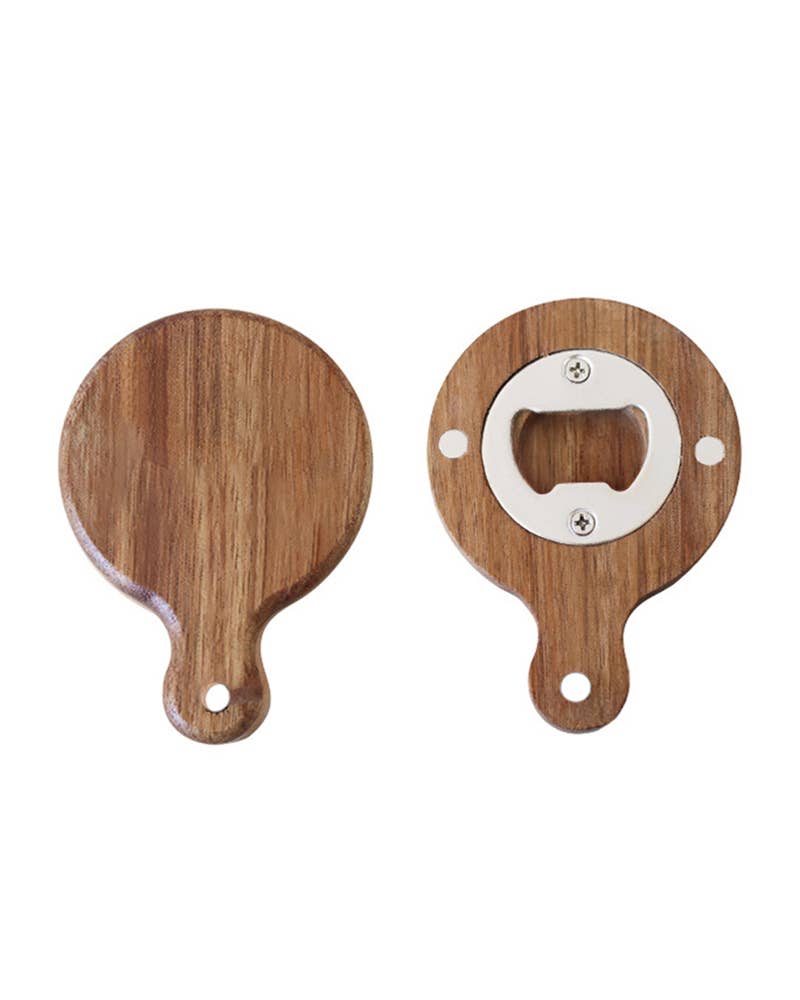 Acacia Wood Bottle Opener Coaster