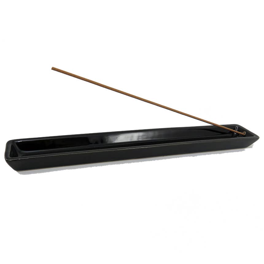 Ebony Ceramic Incense Tray: 8" Tray