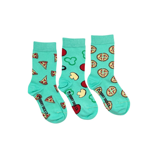 Kid’s Socks | Pizza | Fun Socks | Mismatched Socks: Small (Age 2-4)