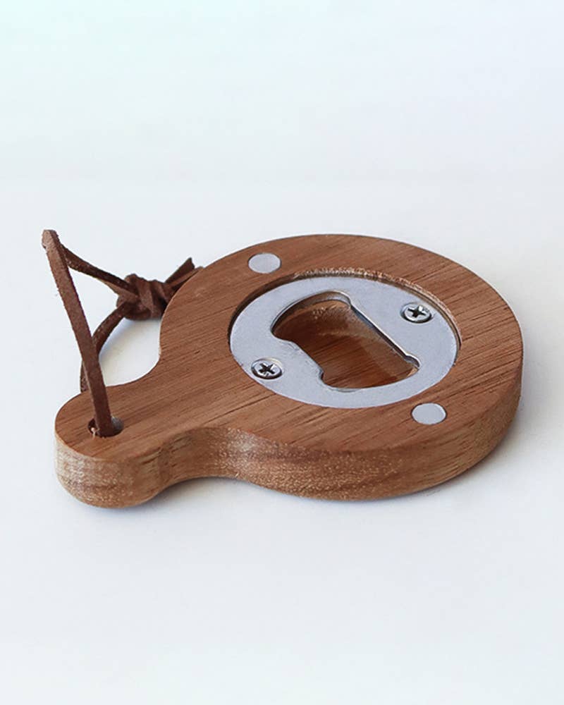 Acacia Wood Bottle Opener Coaster