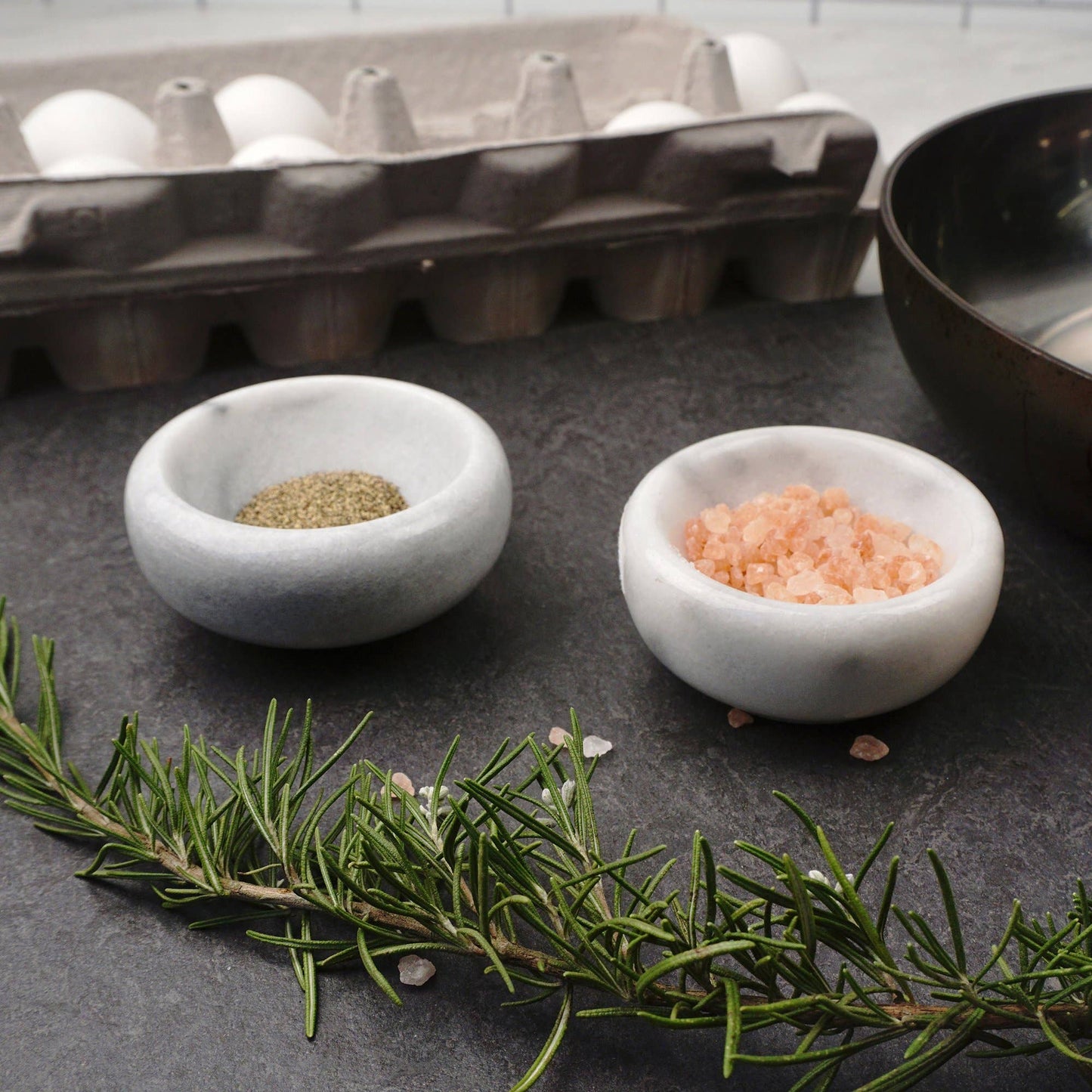 Herb Salt Bowls - Wht Marble