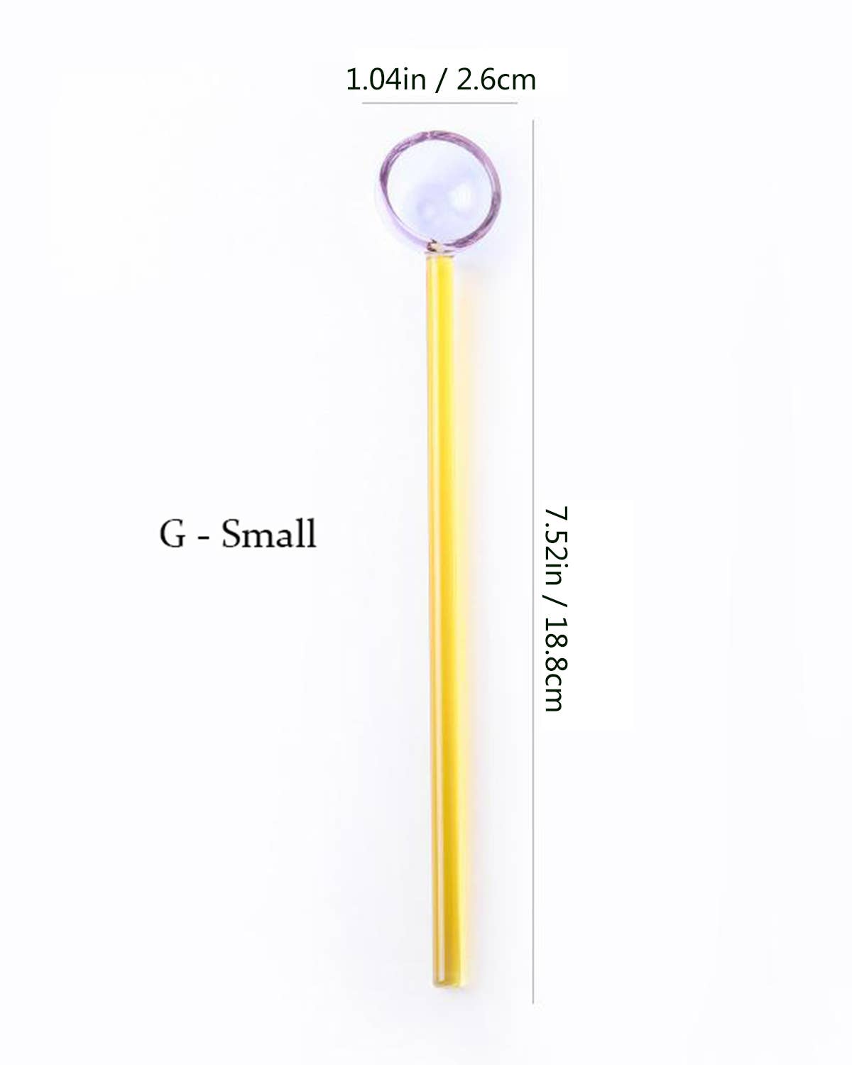 Long Handle Colorful Glass Spoon: Light purple& Yellow