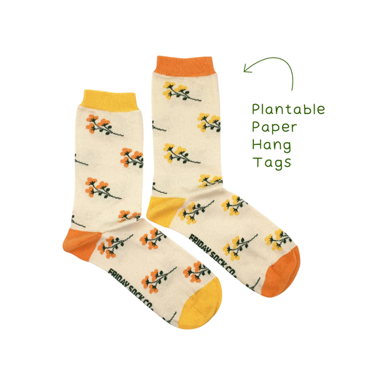 Women's Wild Yellowcress Socks | Seed Paper Tag | Mismatched: Women’s 5 – 10