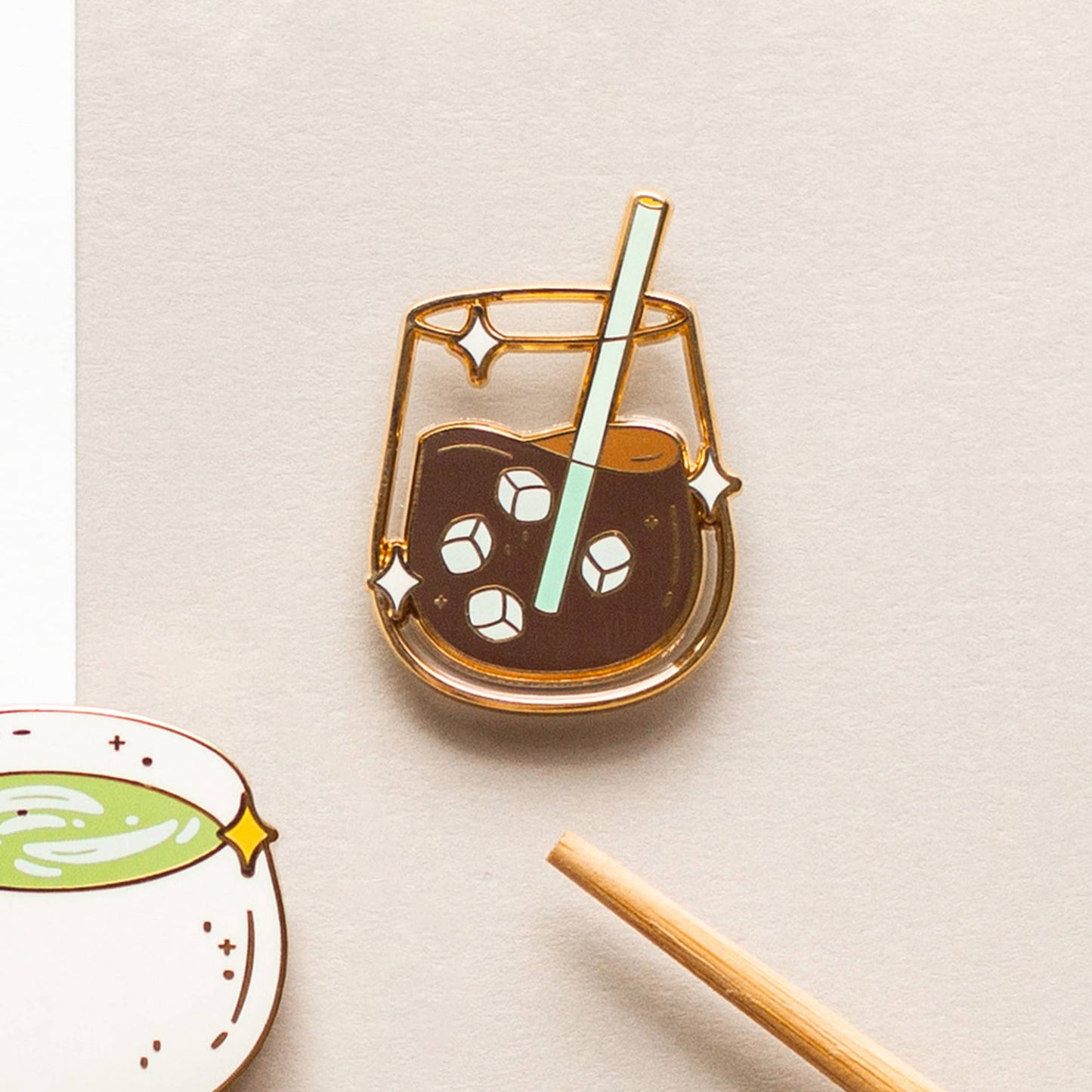 Iced Coffee Enamel Pin