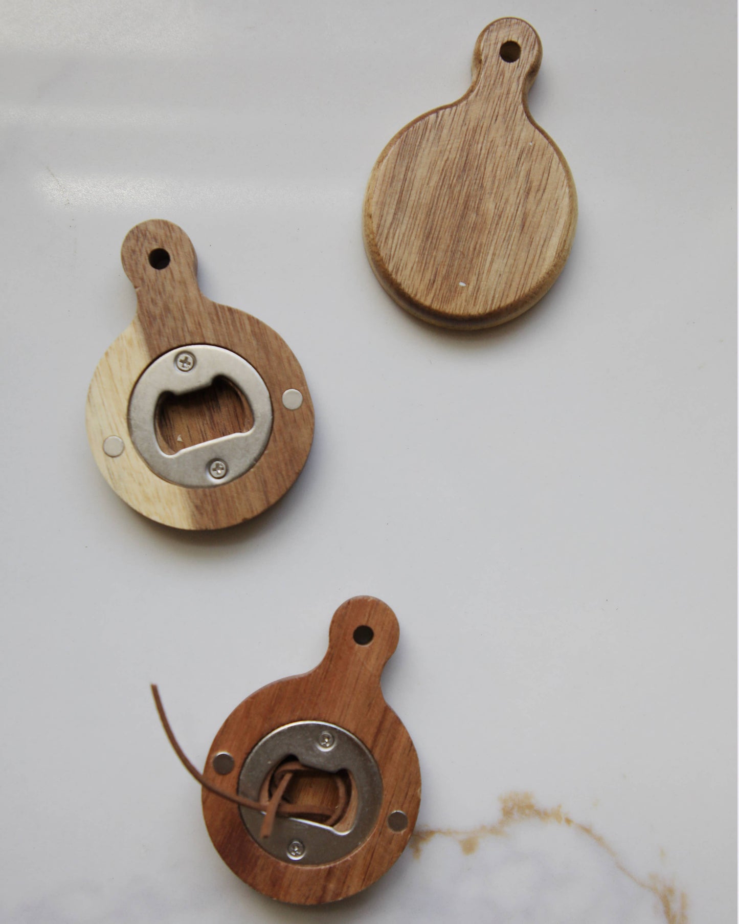 Acacia Wood Bottle Opener Coaster