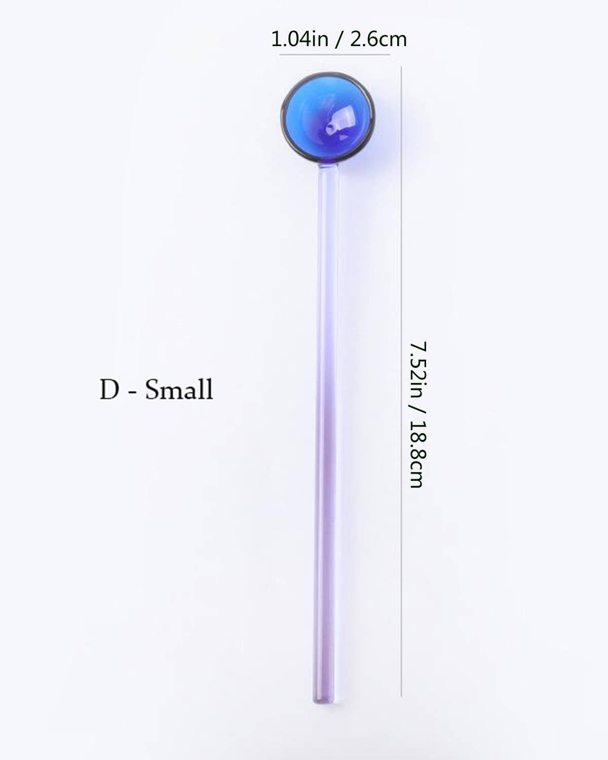 Long Handle Colorful Glass Spoon:  Blue& Gradient Blue