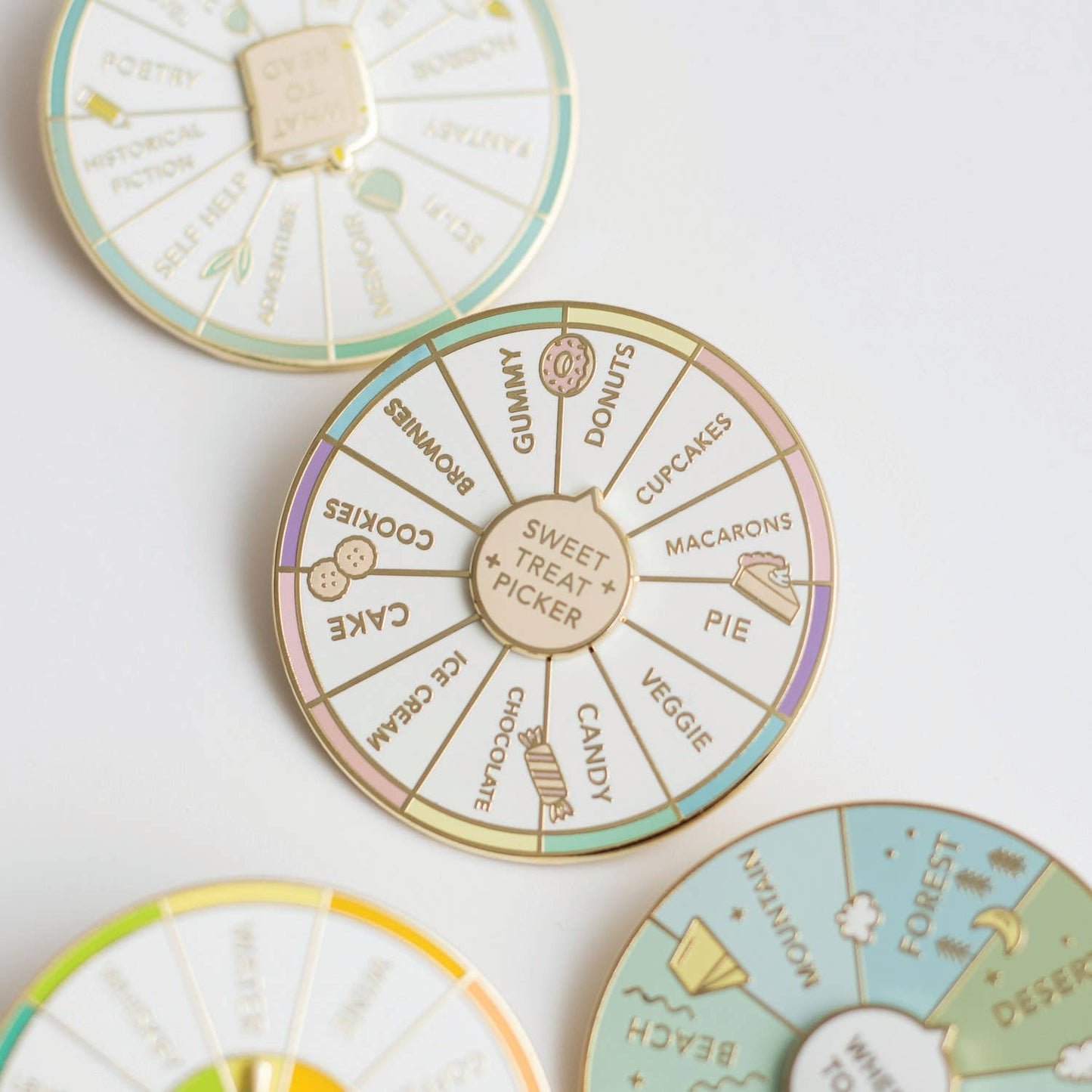 Sweet Treat Picker Spinning Enamel Pin, Interactive Pin