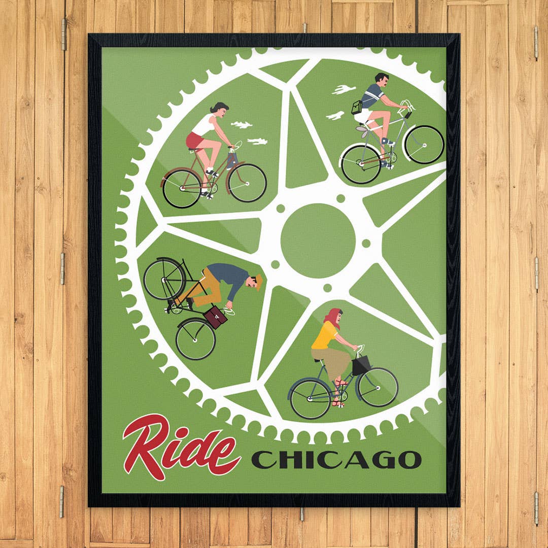 Customize 11" x 14" Ride Bicycle Wheel Print