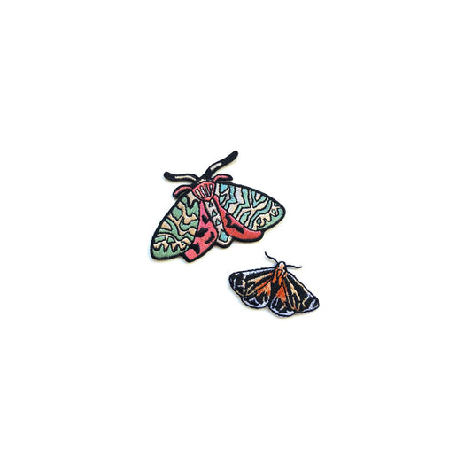 Moths Embroidered Patch, set of two