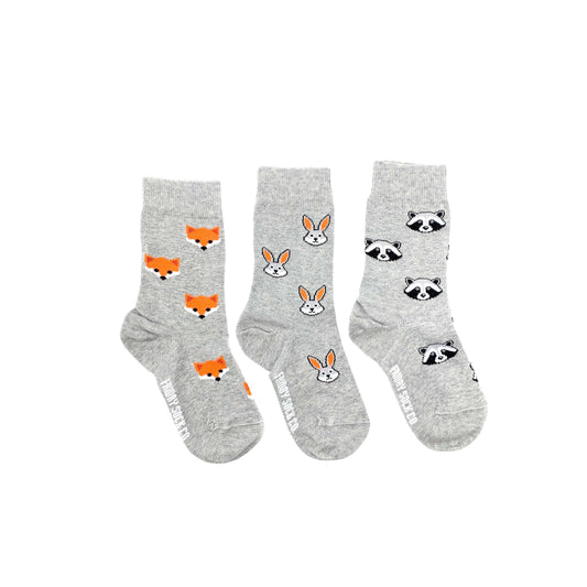 Kid’s Socks | Fox, Rabbit and Racoon | Size 5-9