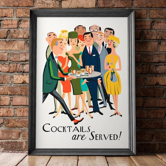 8" x 10 Cocktails Are Served Print