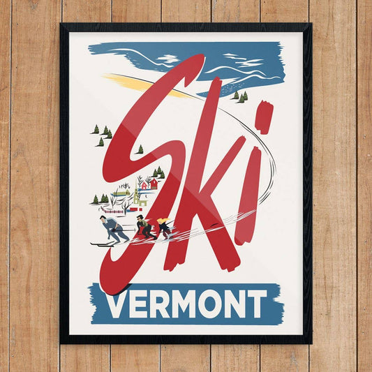 8" x 10 Ski Vermont Print