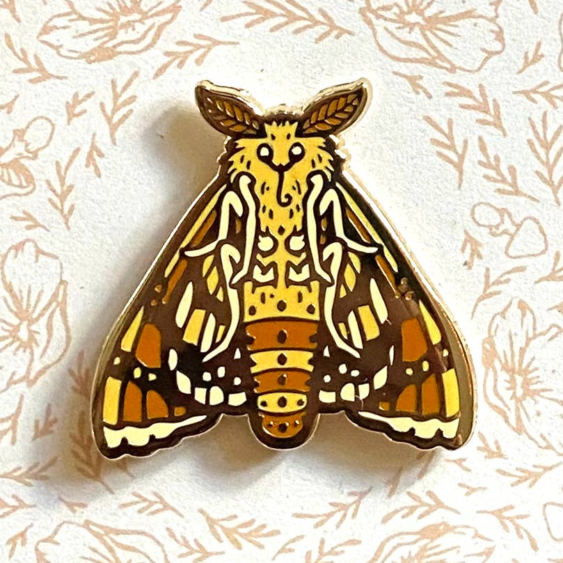 Moth Enamel Pin 1.25”, Entomology Pin