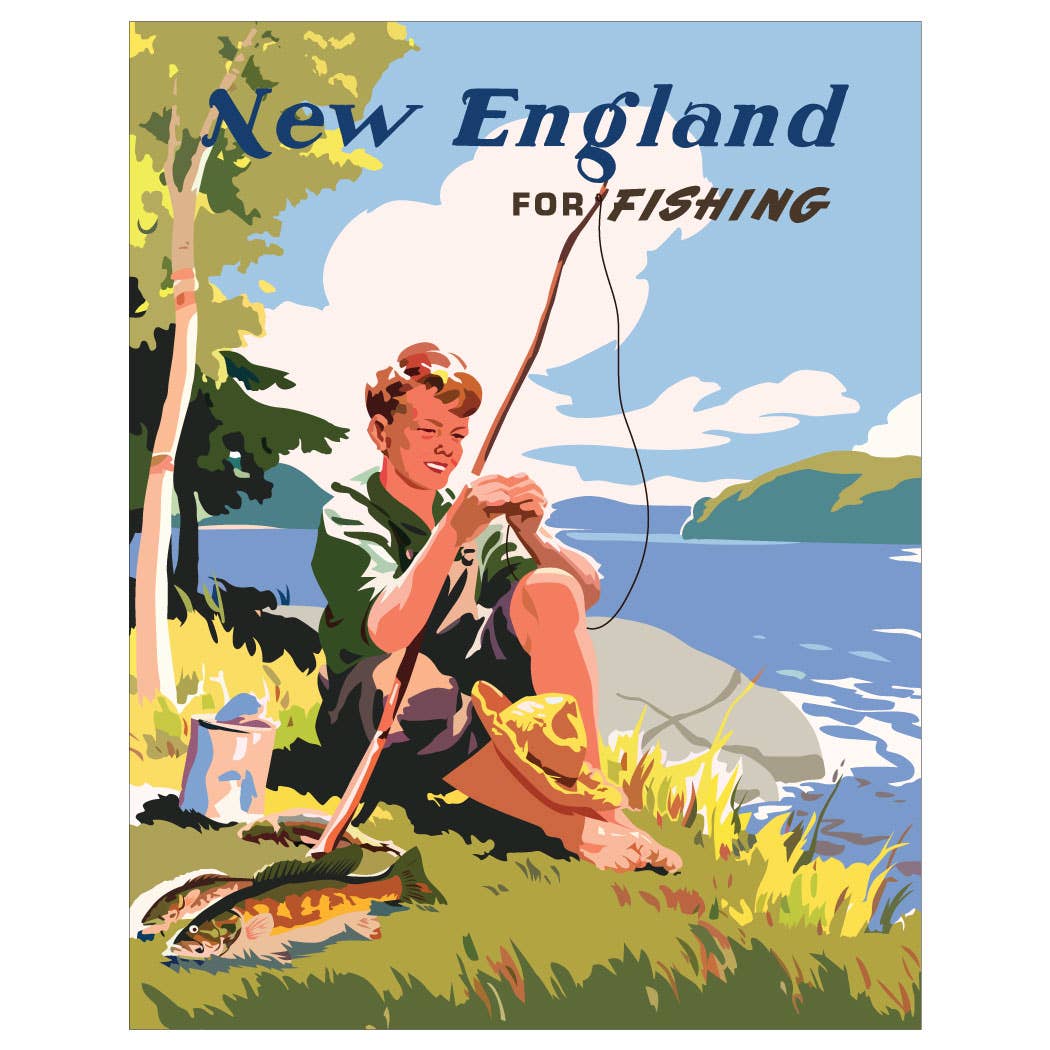 2.5'' x 3.5'' New England for Fishing Magnet