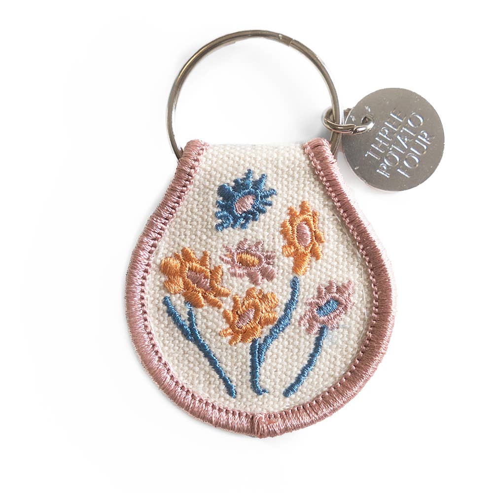 Patch Keychain - Pink Floral