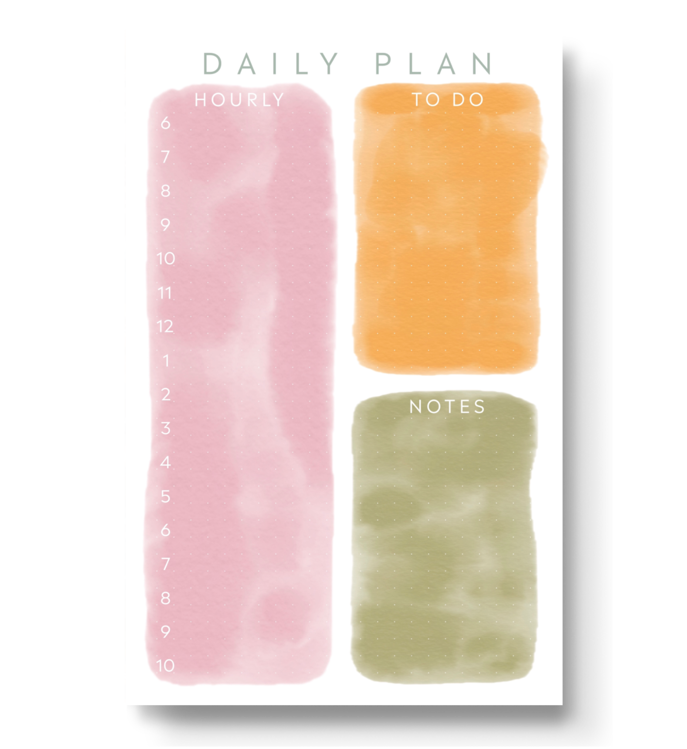 Pastel Watercolor Daily Planner Notepad, 8.5x5.5 in.