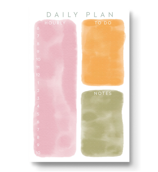 Pastel Watercolor Daily Planner Notepad, 8.5x5.5 in.