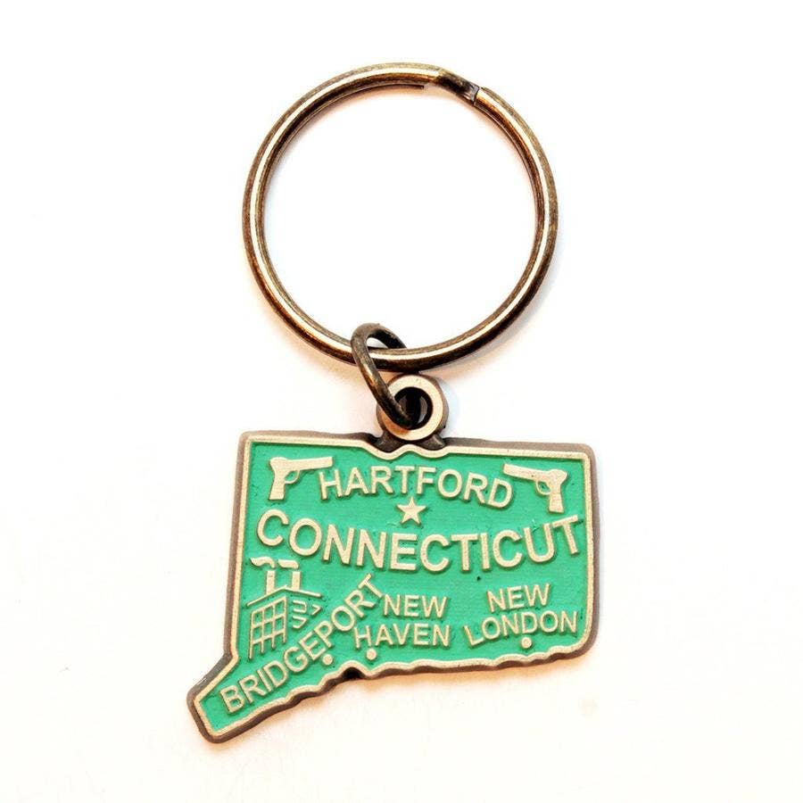 Connecticut Keychain - High Quality Thick Metal State Love