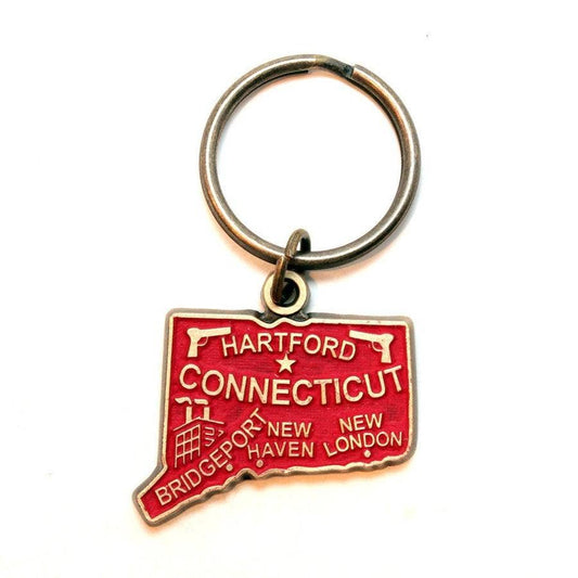 Connecticut Keychain - High Quality Thick Metal State Love