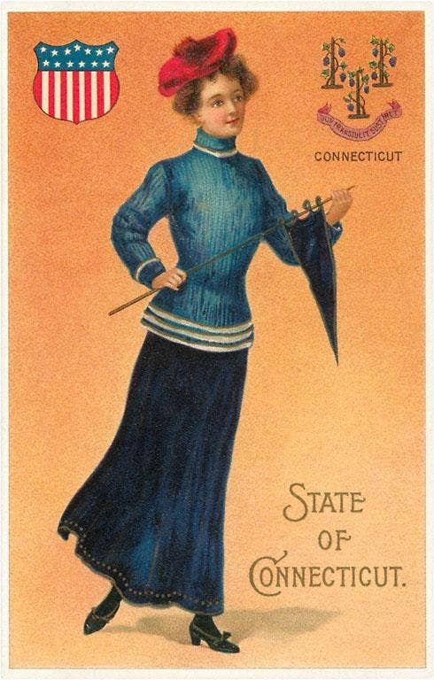 Woman In Blue, State of Connecticut Art Print