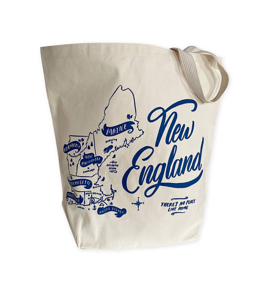 New England map large market tote
