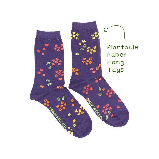 Women's Floral Socks | Plantable Seed Paper