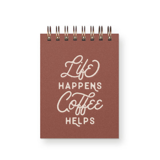 Life Coffee Mini Jotter Notebook - Terracotta