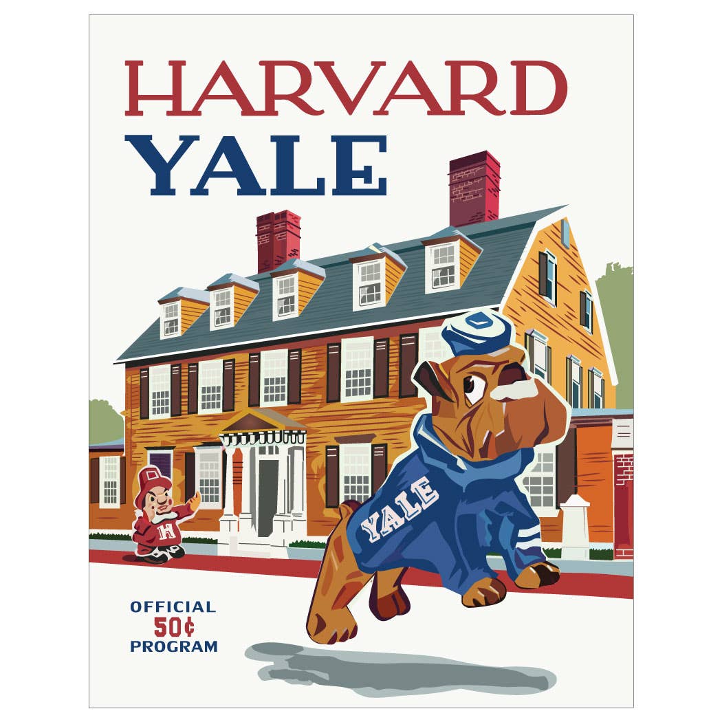 2.5'' x 3.5'' Harvard Yale Mascots in Harvard Square Magnet