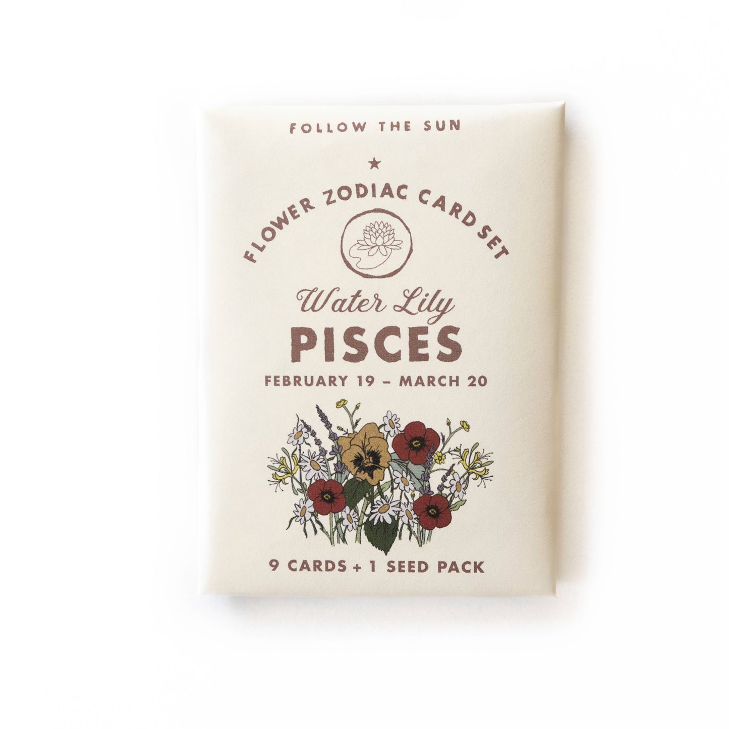 Flower Zodiac Sticker Card Set - Pisces (Feb 19 - Mar 20)