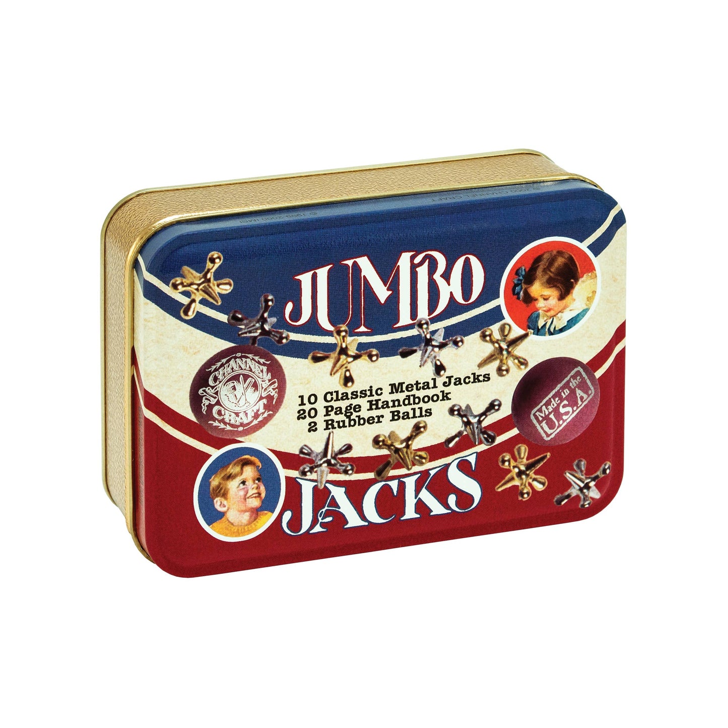 Jumbo Jacks in a Classic Toy Tin