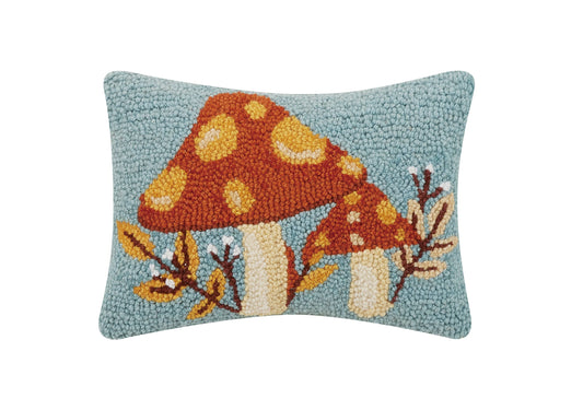 Autumn Mushroom With Leaves M/3 Hook Pillow Pillow